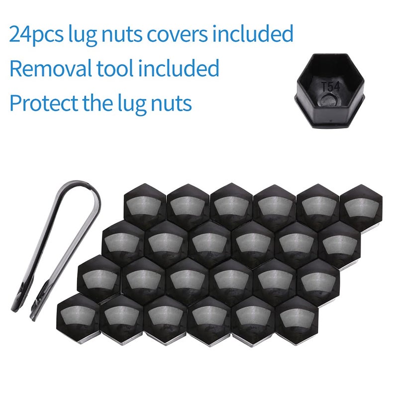 ChnewAuto M14x1.5 Lug Nuts 14x1.5 Spline Lug Nuts M14 x 1.5 Black 2"" Tall Set of 24 pcs 2 Socket Keys 14mmx1.5 Lug Nuts Acorn Aftermarket Wheel Lug Nut - Image 3